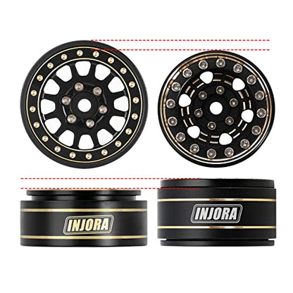 INJORA 42g 1.0 Plus Brass -3.75mm Offset Wheel for 1/24 1/18 RC (Black) - color: Black