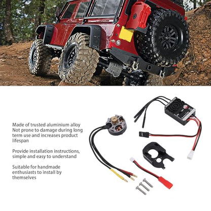 Drfeify 2204 2400KV Brushless Outrunner Motor with Transmission and 30A Brushless ESC Mount Combo Kit for SCX24 Axial 1/24 Remote Control Crawler Truck Car