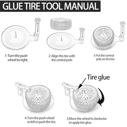 RC Car Tire Mounting Tool - Multi-Functional Tire Adhesive Kit - Blue - color: Blue