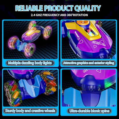 Gesture Sensing RC Stunt Car,Remote Control Car Toys for Ages 5-7-13,with Lights Music Spray,4WD 360° Spins All Terrains Kids Toys RC Cars,3-6 Year Old Boy Birthday Gift & 3-12 Best Gift for Kids - style: armor