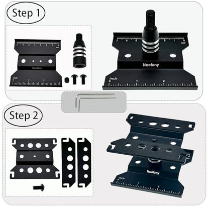 RC Car Aluminum Repair Workstation 360 Degree Rotation Lift Lower Work Stand w/Screw Trayfor SCX24 TRX4M FCX24 1/16 1/18 1/24 Scale RC Truck Crawler Buggy (Black) - style: Black