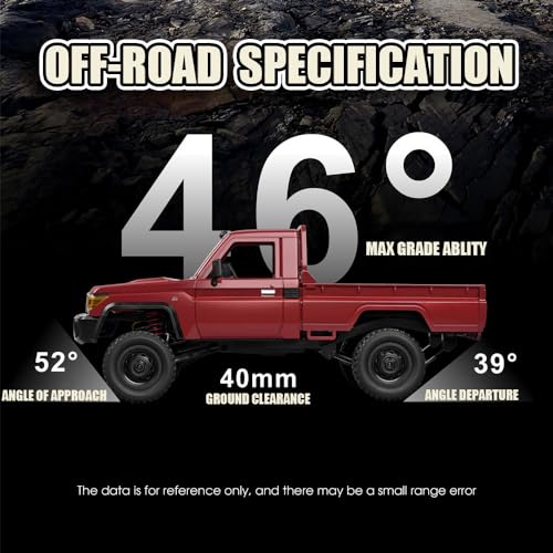 1/12 RC Truck LC 79 Pickup Trucks 2.4G Full Proportional Rock Crawler 4WD Electric Remote Control Car Off-Road Climbing Vehicle RTR 280 Motor LED Searchlight Hobby Grade Drift Car 2 Batteries - color: Red
