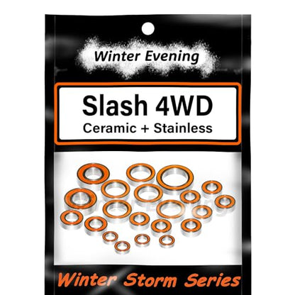 Ceramic + Stainless | for Traxxas 4x4 Slash, Stampede, Rustler Bearings Kit 4WD VXL (21 Pcs)