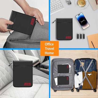 5"x8" Fireproof Lipo Safe Bag with Fireproof Zipper Fireproof Edge wrapping Fireproof wire,Home Office Travel Safe Storage for Cash Valuables Passport Power bank Lipo Battery (13 * 20cm Black) - size: 13*20cm Black