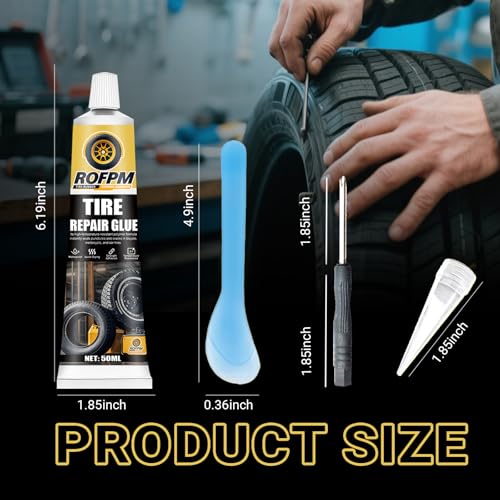 Tire Repair Glue Kit 100ml,Tire Sidewall Adhesive Rubber Cement Black | Automotive Tire Repair Glue Kit, Professional Bonding Glue for Bike, Car, Motorcycle, Bicycle