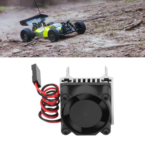 VGEBY RC Motor Cooling Fan, Efficient Heat Dissipation Compact 1/18 Scale Heatsink for RC Enthusiasts Hobbyists Racing Maintenance - color: Silver