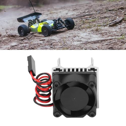 VGEBY RC Motor Cooling Fan, Efficient Heat Dissipation Compact 1/18 Scale Heatsink for RC Enthusiasts Hobbyists Racing Maintenance - color: Silver