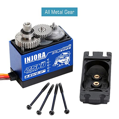 INJORA RC Servo 25KG Digital Servo High Torque RC Parts for 1:10 RC Crawler VP VS4-10 SCX10 Pro SCX10 TRX4 D90 (Control Angle 90°-180°) - size: 25kg（90°-180°）