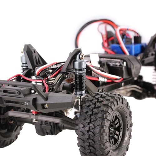 INJORA 53mm Aluminum Threaded Oil Shocks for 1/18 TRX4M, Black Silver - color: Black
