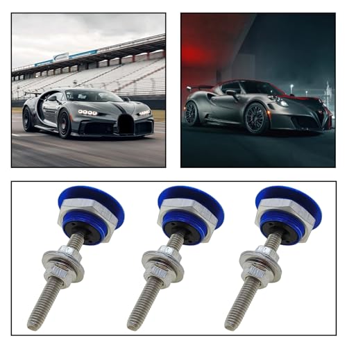 4Pcs Quick Latch Hood Pins, Universal Aluminum Quick Release Lock Latch Bumper, License Plate Lock Clip for Bumper Hood or DIY 1.25 inch(Blue) - color: Blue