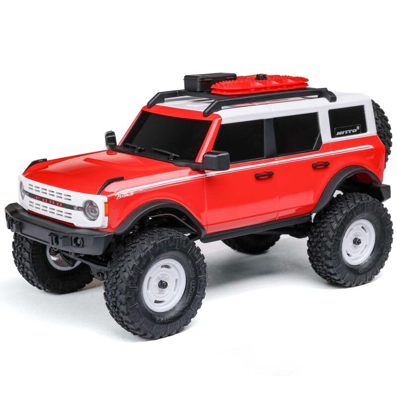 Axial 1/24 SCX24 F Bronco 4X4 RTR Brushed Rock Crawler (Battery & Charger Included) - Remote Control Car, RC Cars, RC Rock Crawler 4WD RTR 1/24 Scale for Adult (Red (AXI00006V2T6)) - color: Red (Axi00006v2t6)