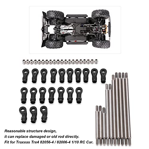 Jiawu 10Pcs Pull Rod Link Linkage, 324mm Wheelbase Link Rod, Links Tie Rods Pull Rods with End Ball Set for 1/10 RC 820564 820064 Crawler Car