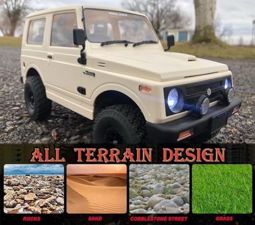 HLSFWDRIVE WPL C74 Jimny RC Rock Crawler RC Truck 4x4 Off Road | Remote Control Crawler All Terrian 370 Brushed Motor Full Proportional Leaf Spring Chassis Hobby Grade
