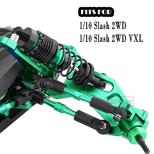 Upgrades for 1/10 Slash 2WD(VXL),RC Shocks,Suspension Arm,Caster Block,Steering Blocks,Stub Axle Carriers,Steering Bellcranks,Shock Tower,Camber Links,Drive Shaft,Hex Hub Adapters,Green - color: Green - Upgrades