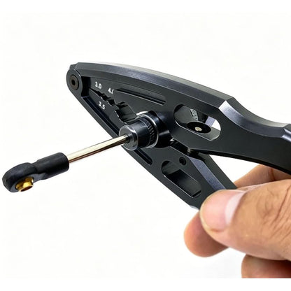 RC Car Repair Tools: Shock Pliers, Repair Pliers, Tie Rod Ball Joint Removal Tool, Repair Screwdriver Set, Small Phillips Socket, Tie Rod Adjustment Wrench, Black (4-Piece Set) - color: Black Out