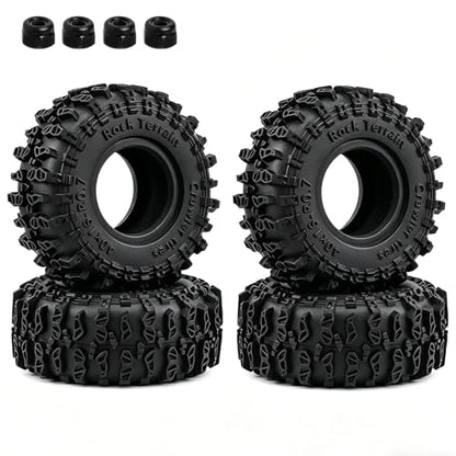 0.7" RC Crawler Cling on Tires, 40x16mm Aggressive Claw-Style Lug Tread Soft Rubber Tires with Foam Inserts for Axial SCX30 Upgrades RC Rock Crawler Car Ford Bronco K10 Ascent-32, 4PCS (Style A)
