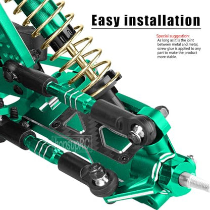 Aluminum for Upgrades Parts 1/10 Slash 2WD VXL/Slash 2WD,Front&Rear Suspension A Arms w/Tie Bar (Only for Slash) Hops Up,Green - color: Green(for 1/10)