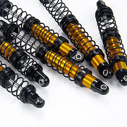 Que-T 4pcs Aluminum Alloy RC Shock Absorber for Axial Scx10 90046 D90 Trx4 Wraith 1/10 Crawler Car (70mm) - size: 70mm