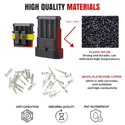 TMH 120 Pcs 1 Pin Electrical Connector Kit Automotive Electrical Wire Terminal Connectors Male&Female Pin Automotive for Car Truck Motorcycle Marine Boat - size: 1 Pin (120 Pcs)