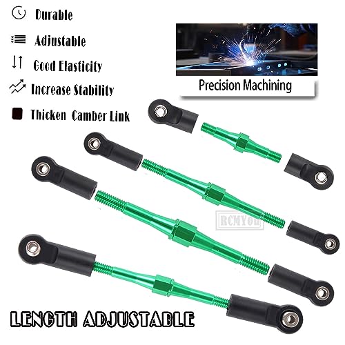 Aluminum Turnbuckles Camber Links Upgrades Part for 1/10 Slash 2WD/Stampede 2WD/Rustler 2WD/Bandit 2WD, Alloy Turnbuckles Camber Links Hops Up,Green - color: Green for Rustler 2wd