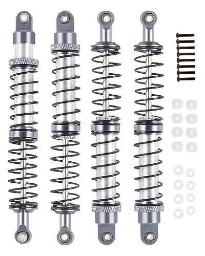 120mm RC Shock Absorber Universal Upgrades Part for 1/10 RC Scale Cars,4PCS Aluminum 7075 Adjustable RC Shock Absorber Hops Up,Titanium - color: Titanium, size: 120MM