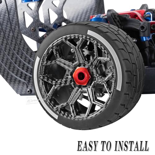 RC Wheels and Tires for 1/8 Typhon 6S BLX,1/7 Infraction 6S BLX,Limitless,RC Wheels and RC Tires Soft Tires Truck Tire Highway Tires,Black with Carbon - color: Black W/Carbon(4pcs)