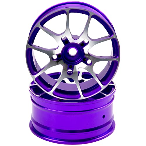 Aluminum Alloy 1/10 On-Road Racing Touring Drift Car Wheel Rims 12mm Hex Hub 26mm Width Compatible with Tamiya TT01 Kyosho RedCat Sakura D4 XIS HSP 1/10 RC Car (Purple) - color: Purple