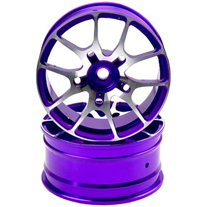 Aluminum Alloy 1/10 On-Road Racing Touring Drift Car Wheel Rims 12mm Hex Hub 26mm Width Compatible with Tamiya TT01 Kyosho RedCat Sakura D4 XIS HSP 1/10 RC Car (Purple) - color: Purple