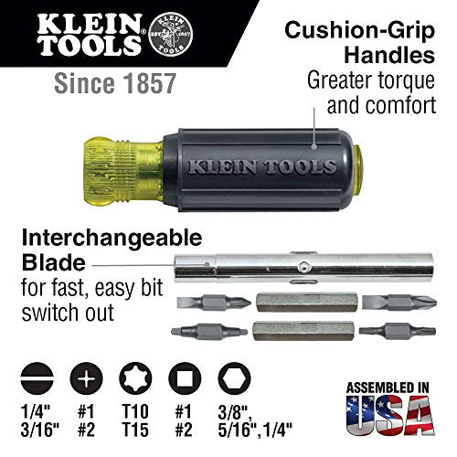 Klein Tools 80019 Tool Set, Multi-Bit Screwdriver and Nut Driver Tool Kit, 30 Different Industrial Strength Bits and Sizes, 4-Piece - style: 4-Piece Driver Kit
