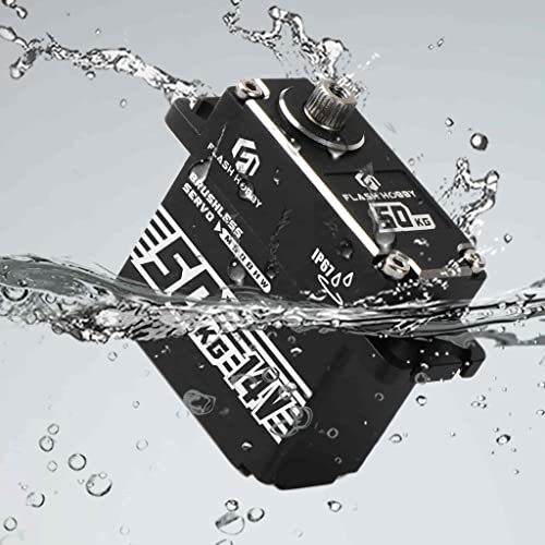 50kg 14V Waterproof IP67 Digital Brushless Servo Motor with 1/6，1/8, 1/10, 1/12 RC Crawler Car/Robot/Boat (180°)