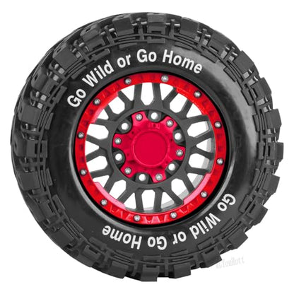 RC Truck Tires Wheel for 1/10 Big Rock Granite Vortek 3s / Stampede Rustler RC Car,4-Pack RC Wheels Tires,Black-Red - color: Black-red- (Rc Tires Wheel)