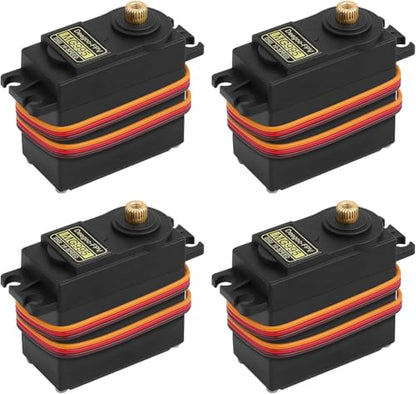 4-Pack Servo Motor MG995 Control Angle180 Metal Gear Servo 13KG Digital High Speed Torque Servo Motor for DIY Smart Robot Toys RC Toy Car Model Helicopter RC Boat - style: 4 Pack