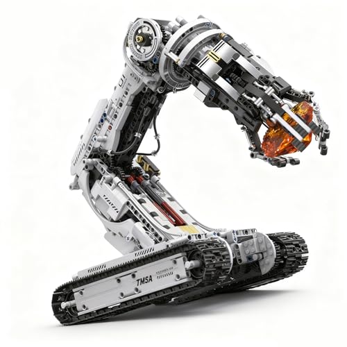 UNCLE BRICK Technical Tracked Robot Arm Building Block Kits,STEM Educational Toys,Upgraded Version Remote & APP Controlled,Set for Boys and Girls 8-14,Technical Robotic Arm Set for Adult(1468Pcs)