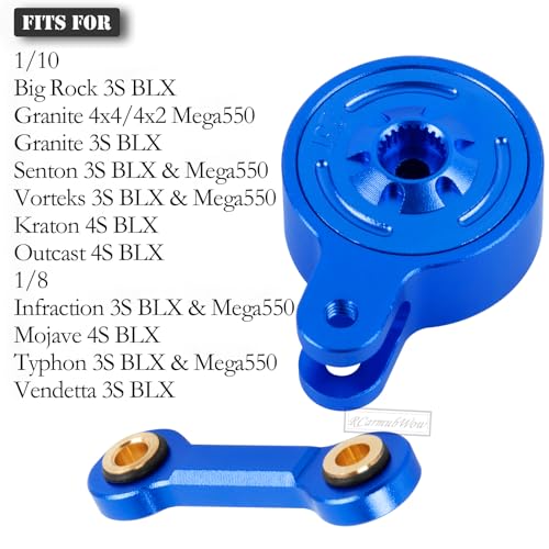 RC Direct Mount Servo Saver 23T Spline Upgrades Part for 1/10 Big Rock 3S BLX,Granite/Senton/Vorteks 3S BLX &Mega550,Kraton/Outcast 4S BLX,Alloy Servo,Replace ARA340181,Navy Blue - color: Navy Blue(1set)