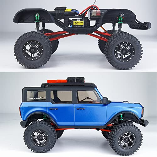 RCLIONS 1/24th RC Shocks 48mm Adjustable Absorber Damper for All 1:24 Axial SCX24 AXI90081 Deadbolt AXI00002 JLU AXI00005 Gladiator RC Crawler Car Upgrades (Green) - color: Green