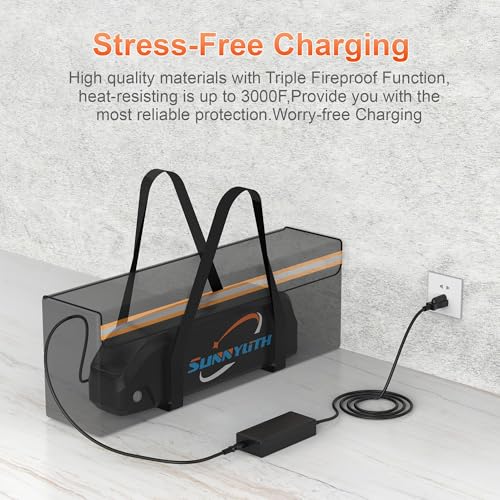 E-Bike Fireproof Battery Safe Bag Explosionproof Waterpprof - Large Capacity Fireproof Lipo Pouch with Double Zipper for Lithium ion EBike Battery Charging & Storage (19.29*4.33*7.09 in) - size: 19.29×4.33×7.09 in