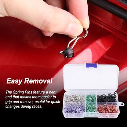 200 PCS Universal Bent RC Body Clips Colorful R Clips for All 1/10-1/16 Scale for Traxxas Redcat HPI Tamiya HSP Exceed RC Car Parts Crawler Truck Buggy Shell Replacement, 1.2 mm Rod