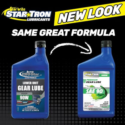 STAR BRITE Hypoid 90W Lower Unit Gear Lube | Meets API MT-1, GL-5, SAE J2360 and MIL-L-2105E specs, anti-wear additives, corrosion inhibitors, for outboard motors - size: 32 Oz Quart, style: 90W Hypoid