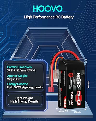 HOOVO 3S Lipo Battery, 80C 2200mAh 11.1V Shorty Lipo Battery Pack T Plug | 2 Pack, Softcase, for Drone RC Quadcopter Helicopter Airplane FPV RC Car - style: 3S 2200mAh 80C-Deans