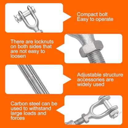 1 x 12 Inch Turnbuckle Forged Galvanized Steel Jaw and Jaw Turnbuckles for Cable Rail Rigging Rope Chain, 10,000 lbs Working Load Limit, 1PCS (1" X 12") - size: 1" X 12"