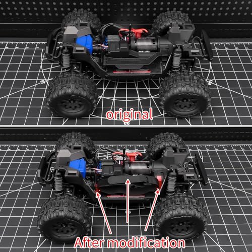 Battery Plate with Strap for Tra-xxas 1:16 Mini Maxx/XRT | Aluminium Mounting Tray 4WD VXL-3S Monster Truck Upgrades (Red) - color: Red