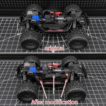 Battery Plate with Strap for Tra-xxas 1:16 Mini Maxx/XRT | Aluminium Mounting Tray 4WD VXL-3S Monster Truck Upgrades (Red) - color: Red