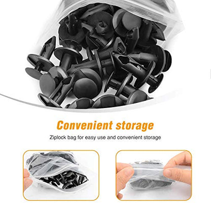 GOOACC 100PCS Nylon Bumper Fastener Rivet Clips 8mm Replacement for GM #21030249, Ford #N807389S VW Auto Push Pin Rivets Automotive Furniture Assembly Expansion Screws Kit - color: 100Pcs Clips 8mm
