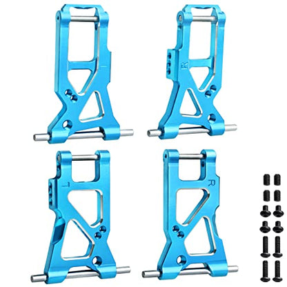 Aluminum Suspension Arms Set Front & Rear for Traxxas 4-Tec 2.0 VXL AWD 1/10 RC Touring Car (Blue) - color: Blue