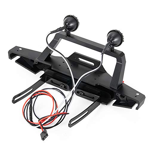 Metal Front Bumper with LED Lights/Lampshade/Shackles for TRX4/SCX10-ii 90046 1/10th RC Crawler Car