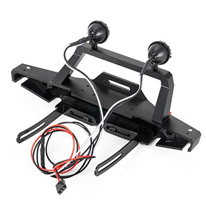 Metal Front Bumper with LED Lights/Lampshade/Shackles for TRX4/SCX10-ii 90046 1/10th RC Crawler Car