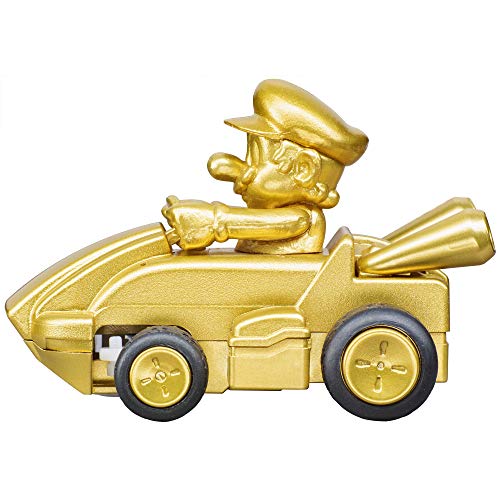 Carrera RC Nintendo Mario Kart 2.4 GHz Mini Collectible Radio Remote Control Toy Car Vehicle - Gold Mario | Official Licensed Mario Miniature Collectible Toy RC Car for Kids 6+, Ready To Run, Rechargeable Battery, Radio RC Racing - style: Mario Gold Editi