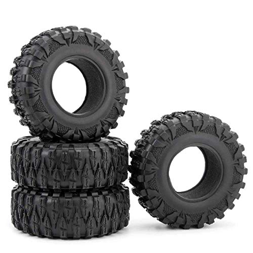 2.2" 120mm RC Rubber Wheel Tires for 1/10th RC Crawler Car | with 4PCS Foam Insert