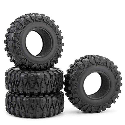 2.2" 120mm RC Rubber Wheel Tires for 1/10th RC Crawler Car | with 4PCS Foam Insert