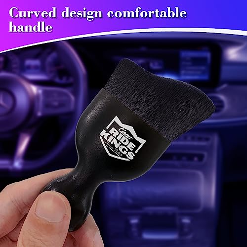 Car Interior Detailing Brush - Black | Sweeps dust from auto vents, dash & buttons. Soft bristles with cover. Ideal cleaning supply gift for men and women. - color: Black